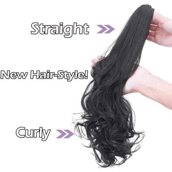 Dark Red Pony Tail Hair Claw Hair Extension Piece 22” - Picture 8 of 8